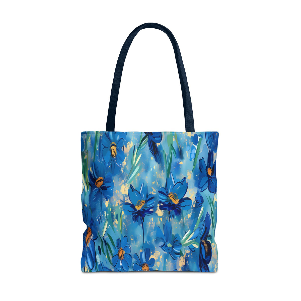 Cobalt Wildflower Meadow – Blue & Gold Painterly Floral Pattern