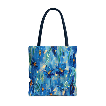 Cobalt Wildflower Meadow – Blue & Gold Painterly Floral Pattern
