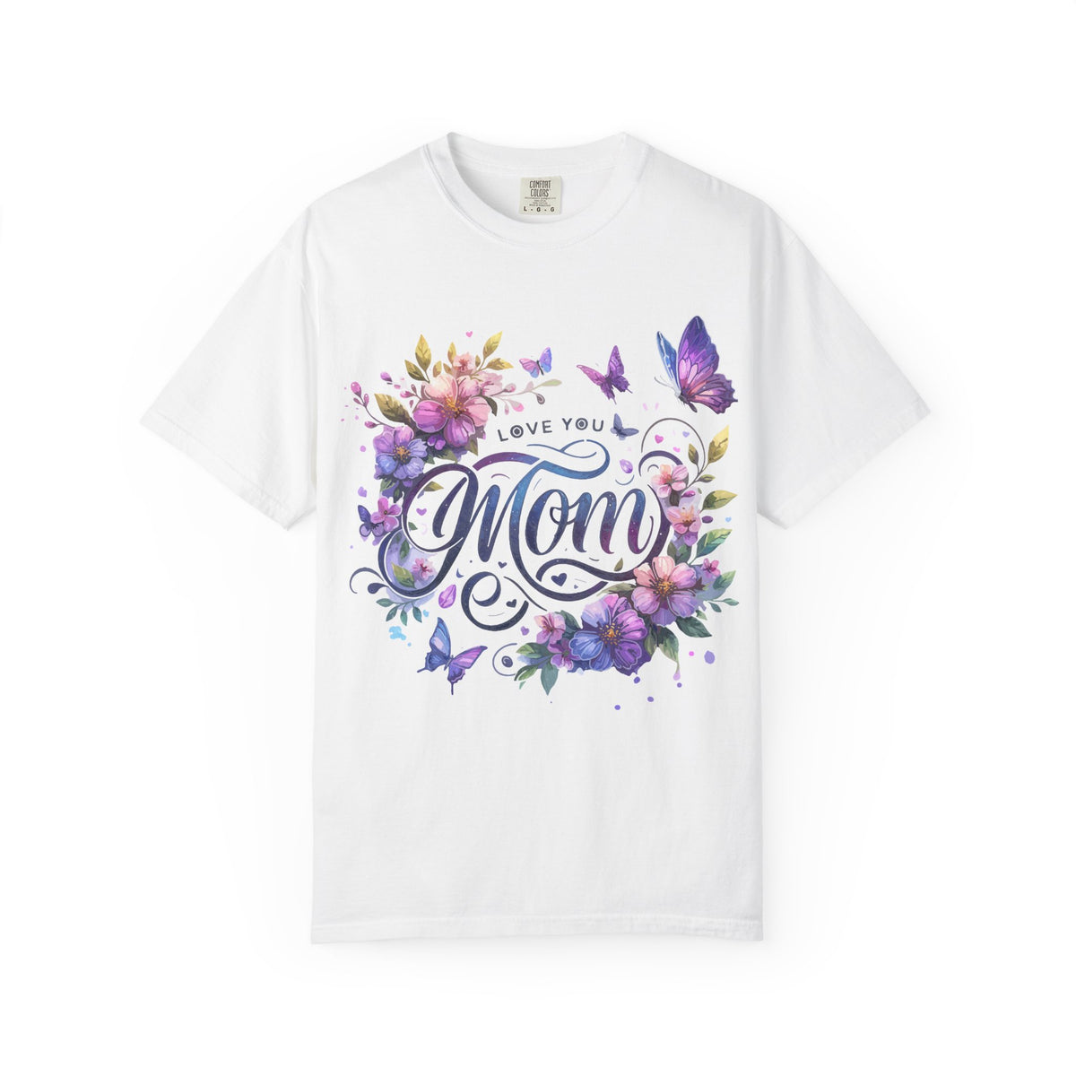 Love You Mom Floral Butterfly Gift Design