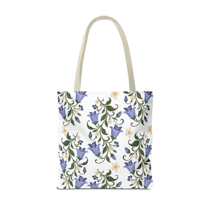 Bluebell Floral Tote Bag – All-Over Print Reusable Canvas Tote