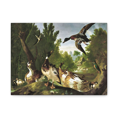 Vintage Ducks & Kingfisher Wall Art | Antique Woodland Bird Painting
