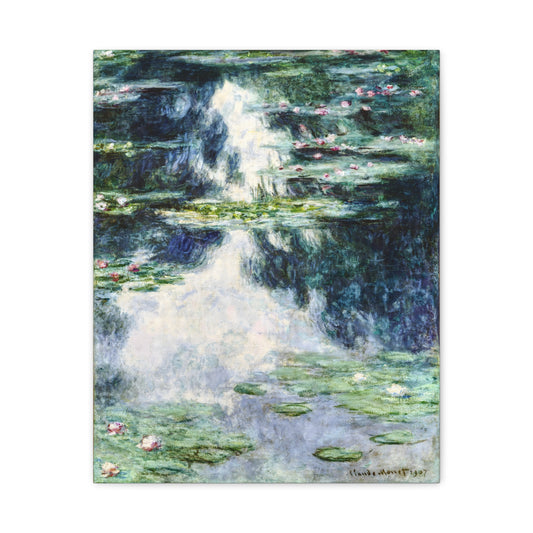 Claude Monet Water Lilies Wall Art | Blue Green Impressionist Pond Print