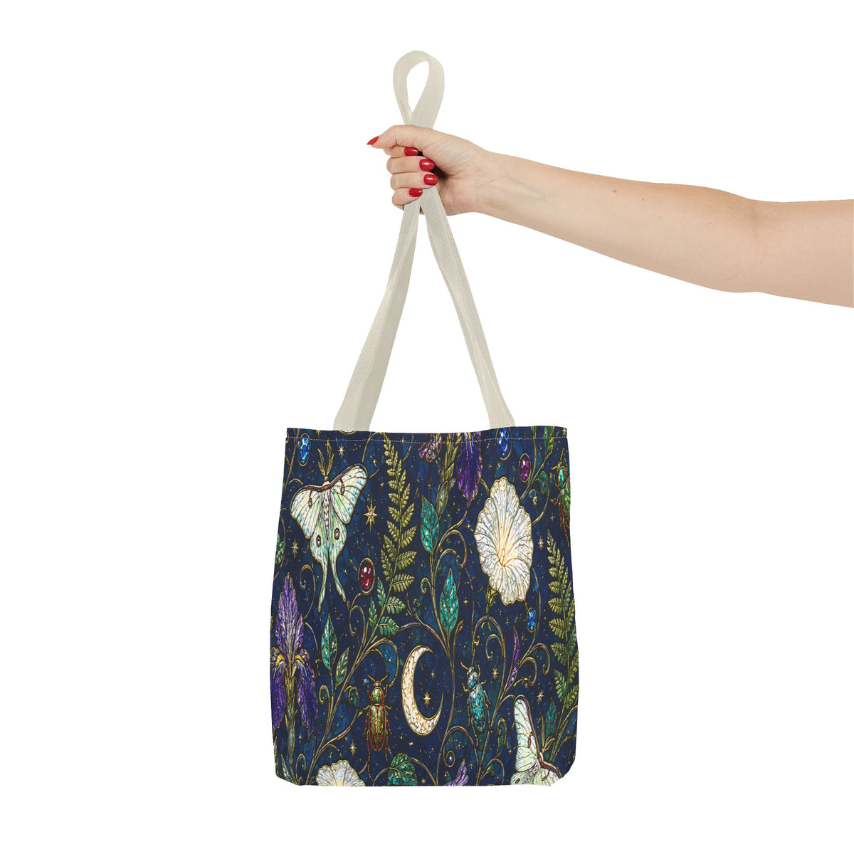 Moonlit Menagerie Garden | Celestial Botanical Tote Bag