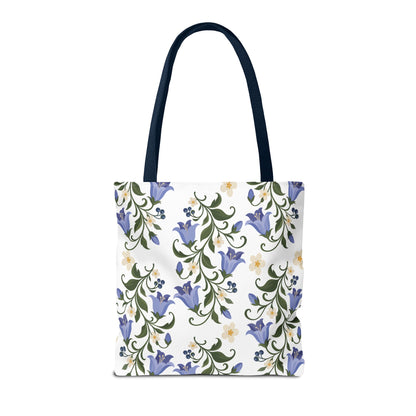 Bluebell Floral Tote Bag – All-Over Print Reusable Canvas Tote