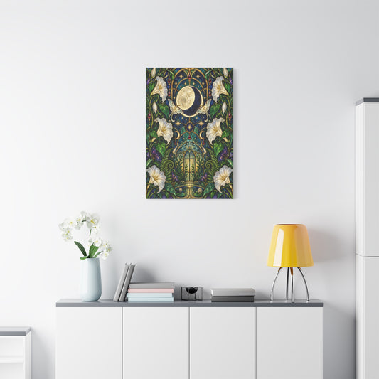 Midnight Iris Cathedral Wall Art — Stretched Matte 24 x 36