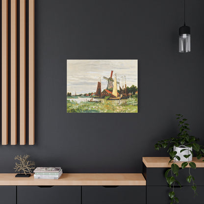 Claude Monet Dutch Windmill Wall Art | Zaandam Impressionist Landscape Print