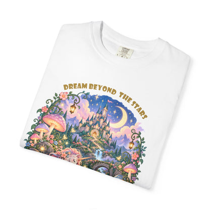 Enchanted Unicorn & Dragon Fairytale T-Shirt – Magical Castle Garden