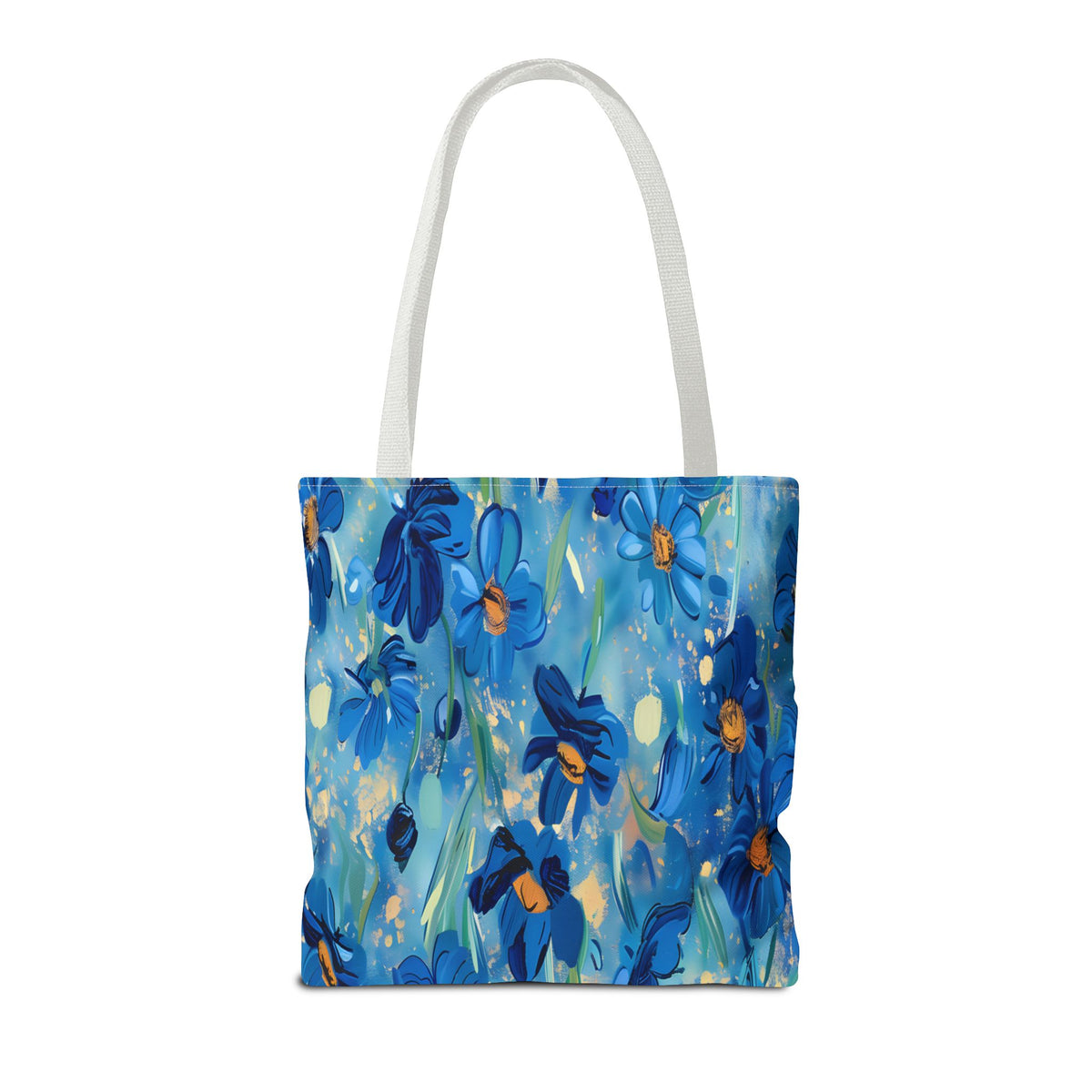 Cobalt Wildflower Meadow – Blue & Gold Painterly Floral Pattern