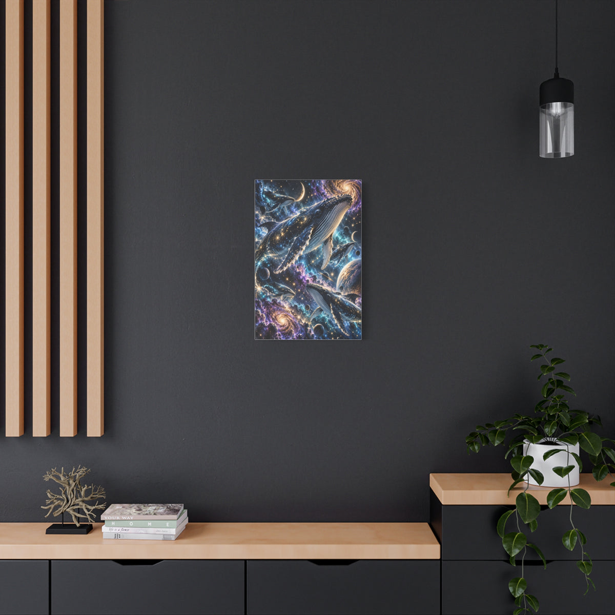 Celestial Whale Migration Galaxy Fantasy Wall Art