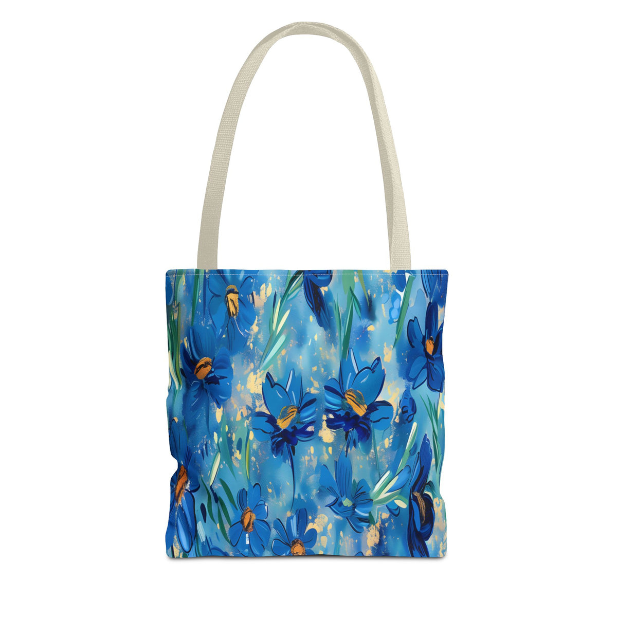 Cobalt Wildflower Meadow – Blue & Gold Painterly Floral Pattern