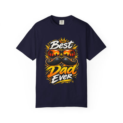 Best Dad Ever T-Shirt | Retro Sunglasses & Mustache Father's Day Tee