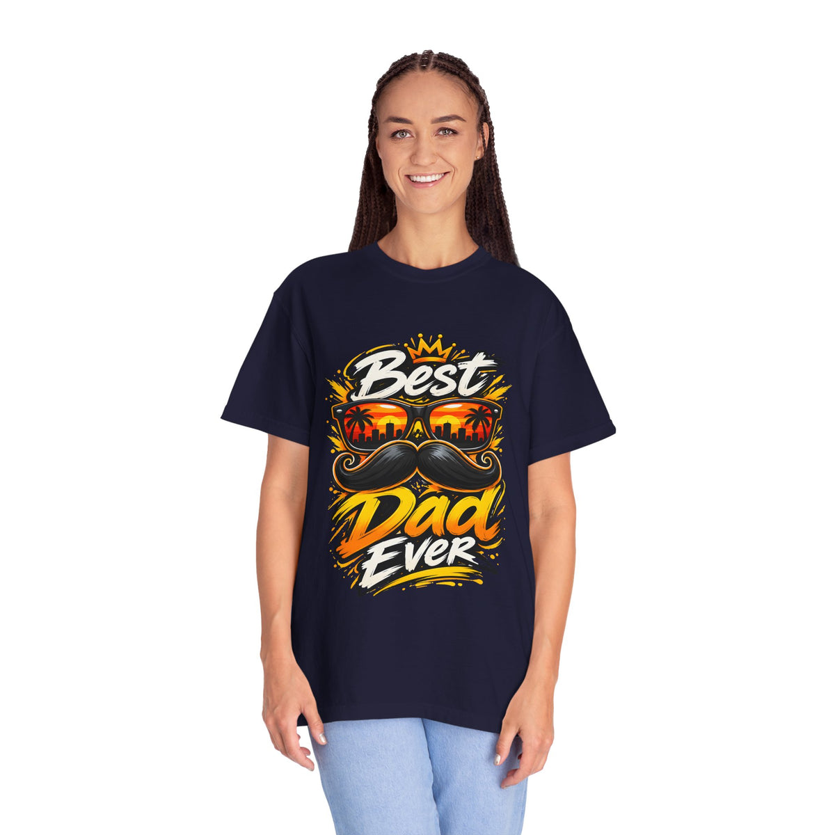 Best Dad Ever T-Shirt | Retro Sunglasses & Mustache Father's Day Tee