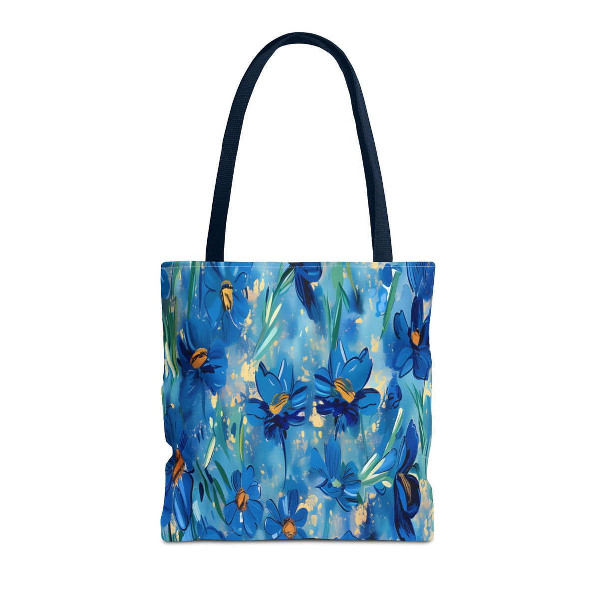 Cobalt Wildflower Meadow – Blue & Gold Painterly Floral Pattern