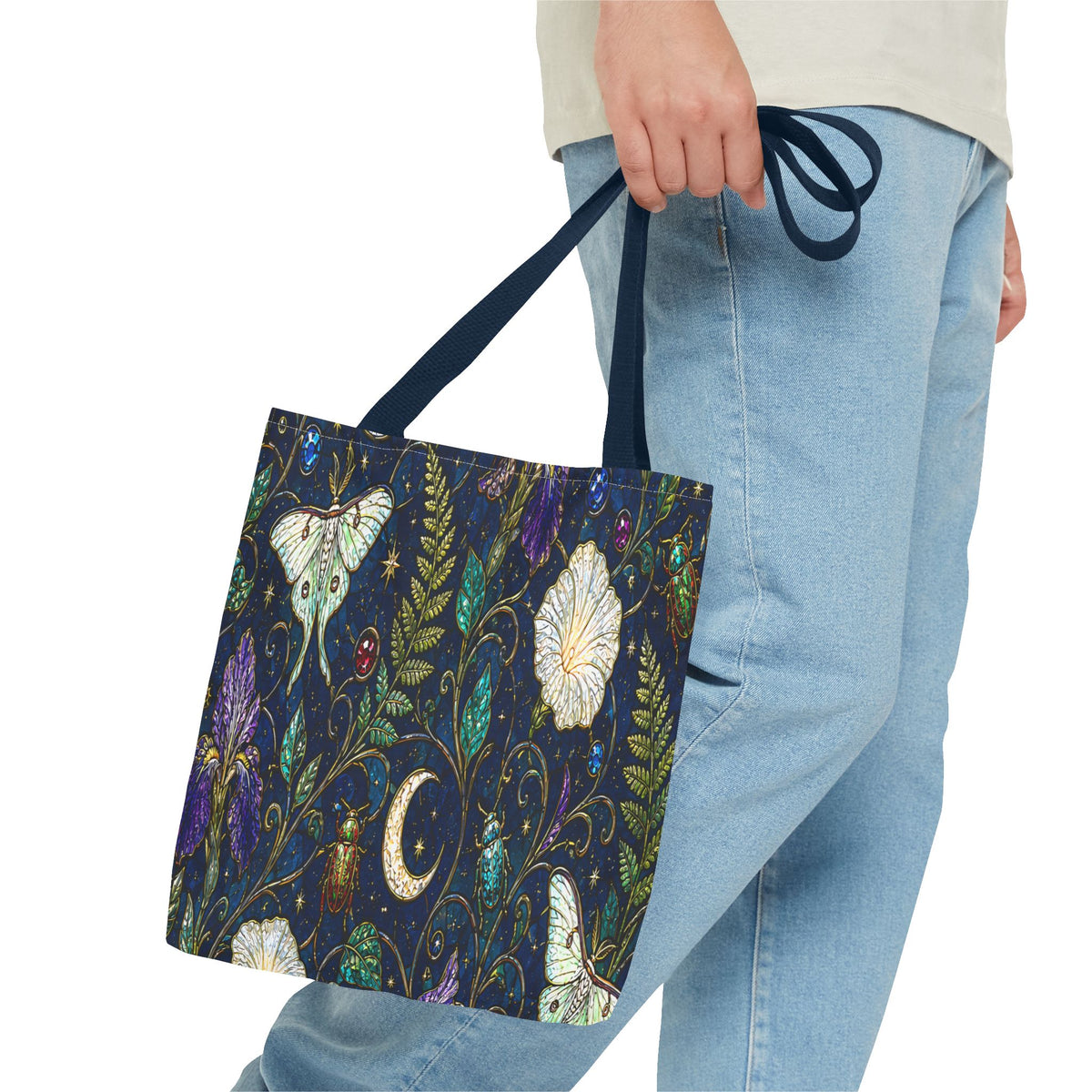 Moonlit Menagerie Garden | Celestial Botanical Tote Bag