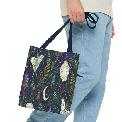 Moonlit Menagerie Garden | Celestial Botanical Tote Bag