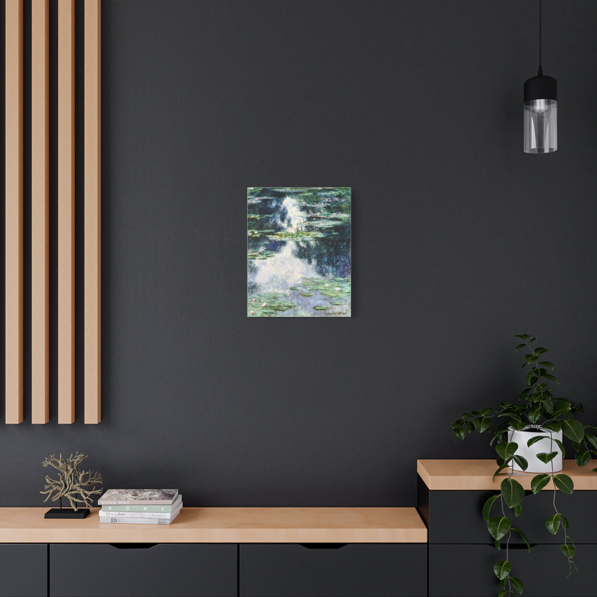 Claude Monet Water Lilies Wall Art | Blue Green Impressionist Pond Print