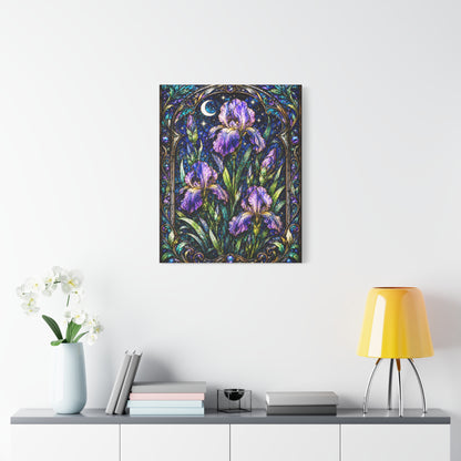 Iris Moon Matte Canvas Wall Art — Stretched Floral Botanical Print