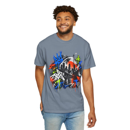 Urban Neon Graffiti Cityscape Streetwear T-Shirt