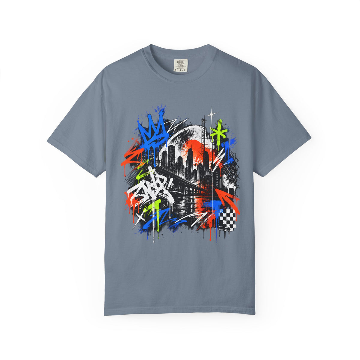 Urban Neon Graffiti Cityscape Streetwear T-Shirt