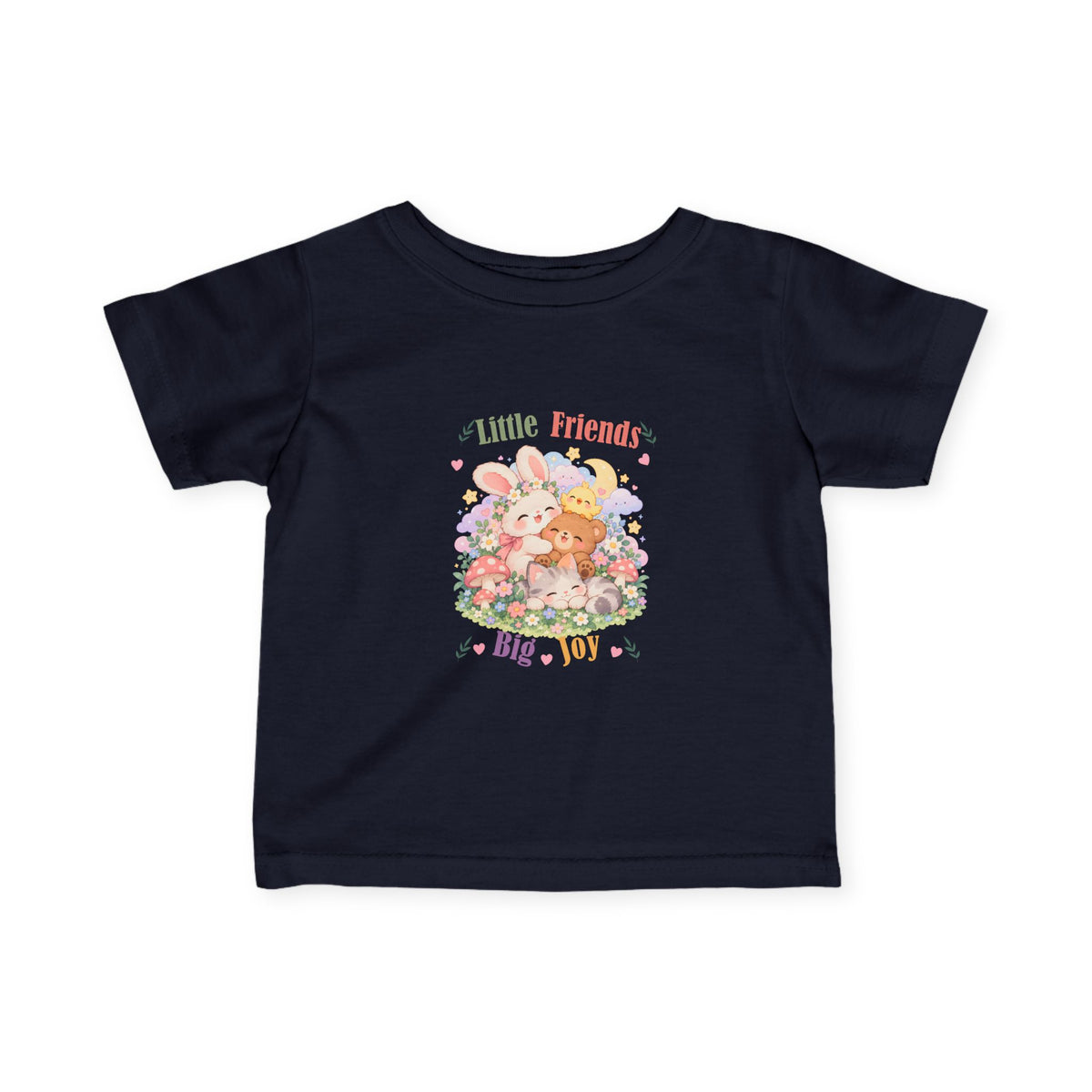 Little Friends Big Joy Kids T-Shirt | Cute Kawaii Woodland Animal Tee