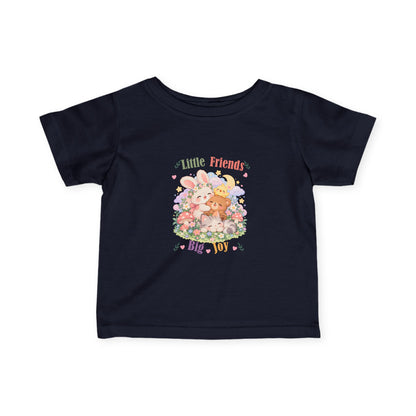 Little Friends Big Joy Kids T-Shirt | Cute Kawaii Woodland Animal Tee