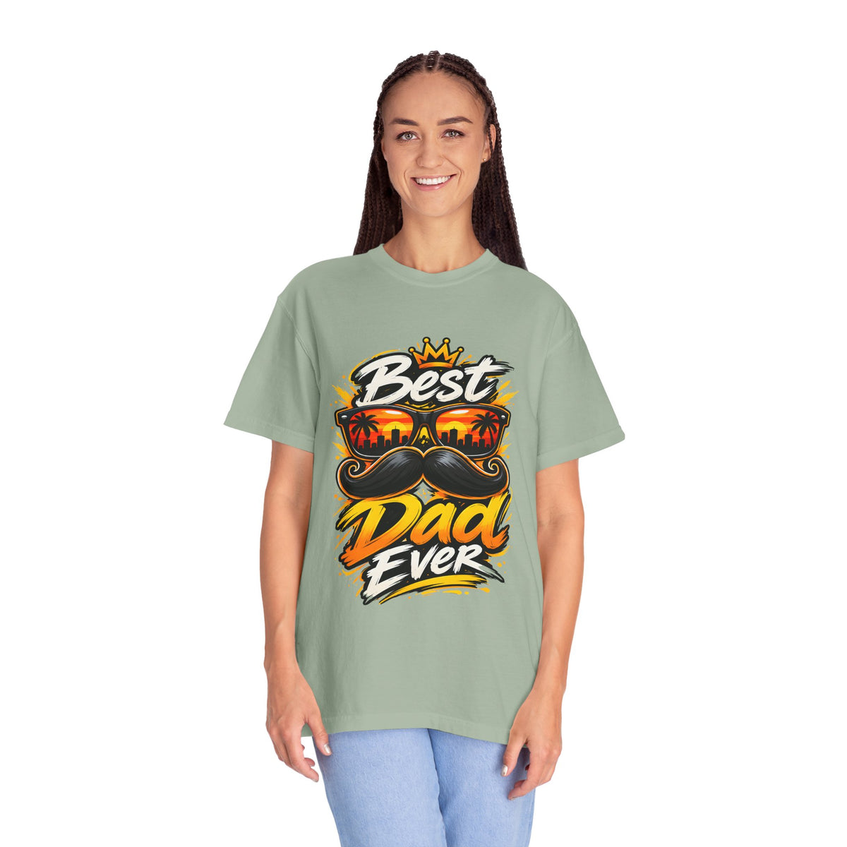 Best Dad Ever T-Shirt | Retro Sunglasses & Mustache Father's Day Tee