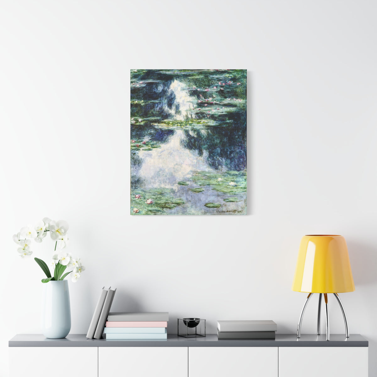 Claude Monet Water Lilies Wall Art | Blue Green Impressionist Pond Print
