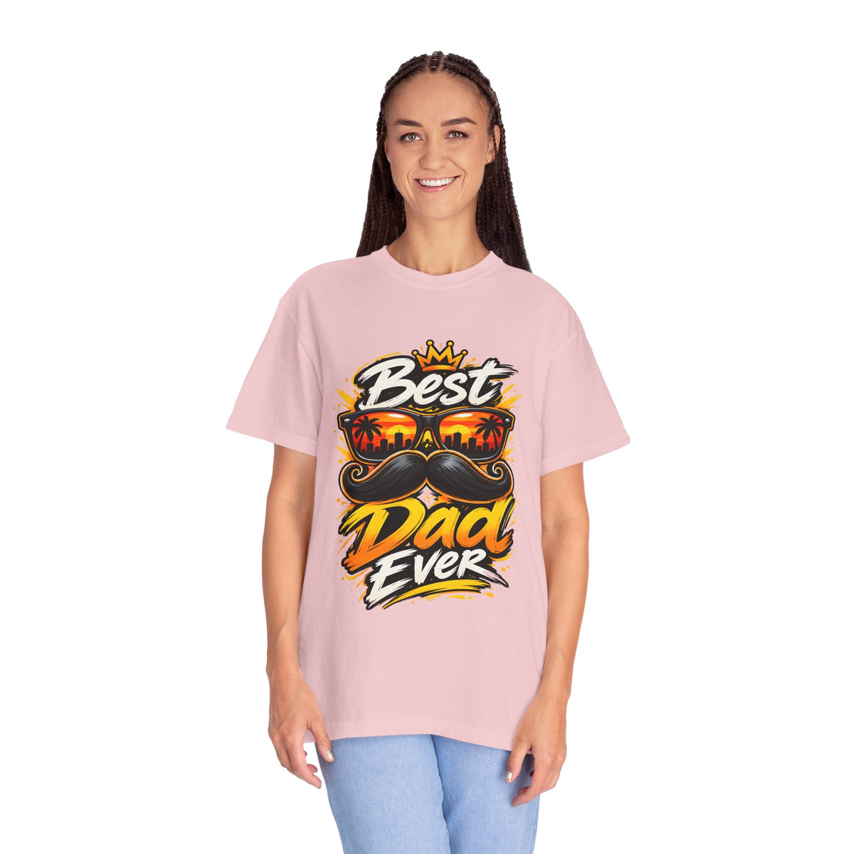 Best Dad Ever T-Shirt | Retro Sunglasses & Mustache Father's Day Tee