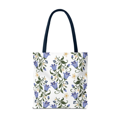 Bluebell Floral Tote Bag – All-Over Print Reusable Canvas Tote