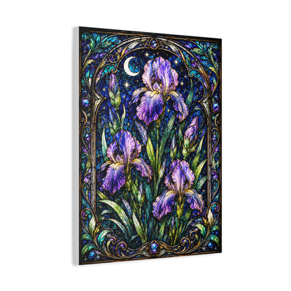 Iris Moon Matte Canvas Wall Art — Stretched Floral Botanical Print