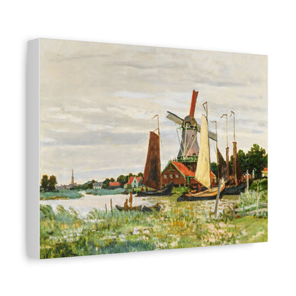 Claude Monet Dutch Windmill Wall Art | Zaandam Impressionist Landscape Print