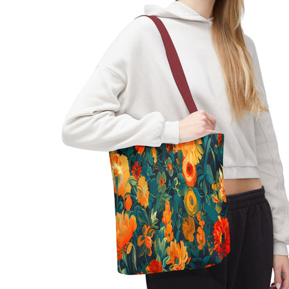 Floral Garden Tote Bag — Vibrant Botanical All-Over Print
