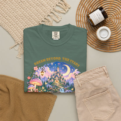 Enchanted Unicorn & Dragon Fairytale T-Shirt – Magical Castle Garden
