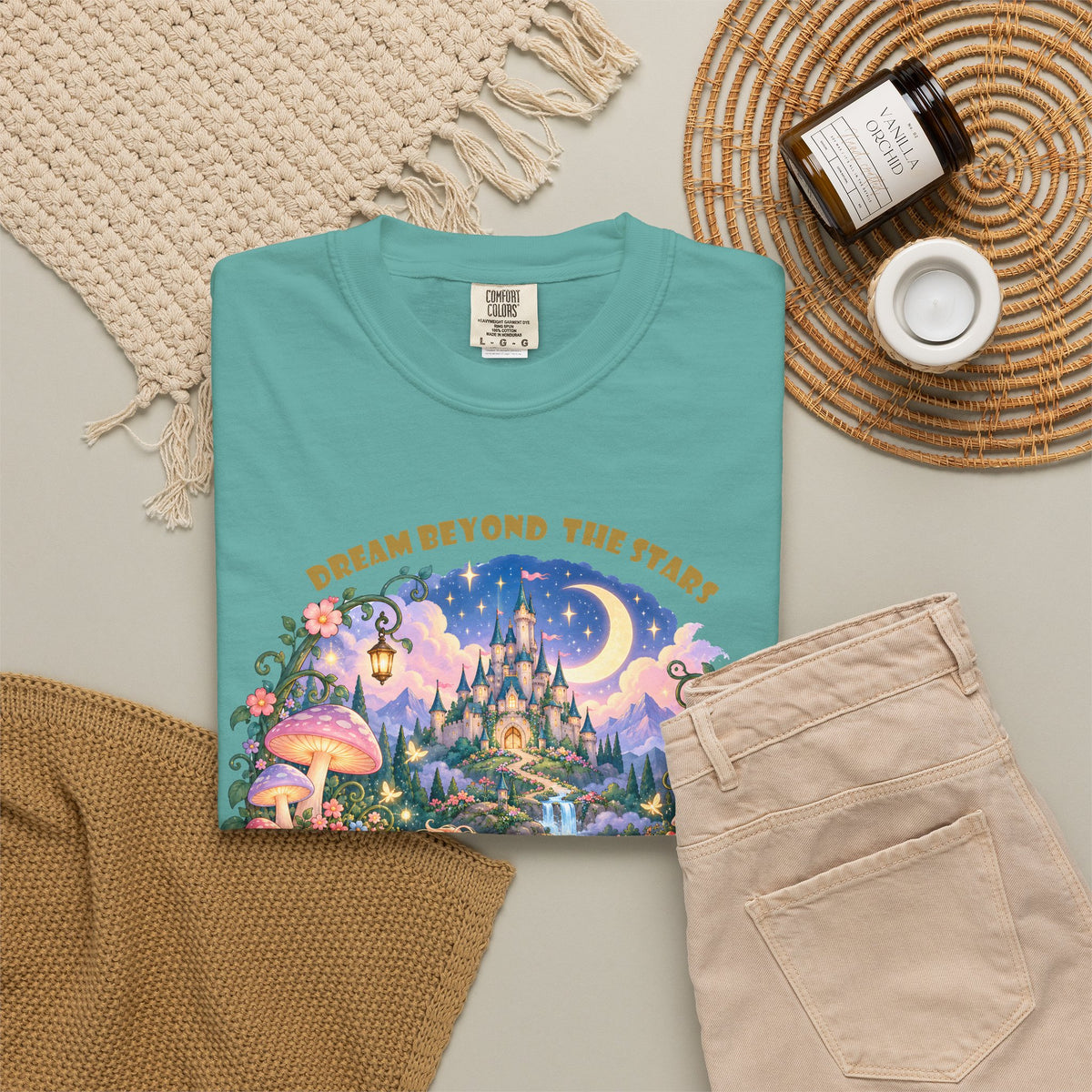 Enchanted Unicorn & Dragon Fairytale T-Shirt – Magical Castle Garden