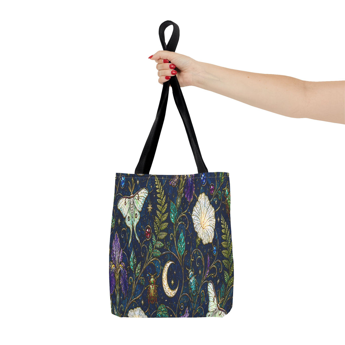 Moonlit Menagerie Garden | Celestial Botanical Tote Bag