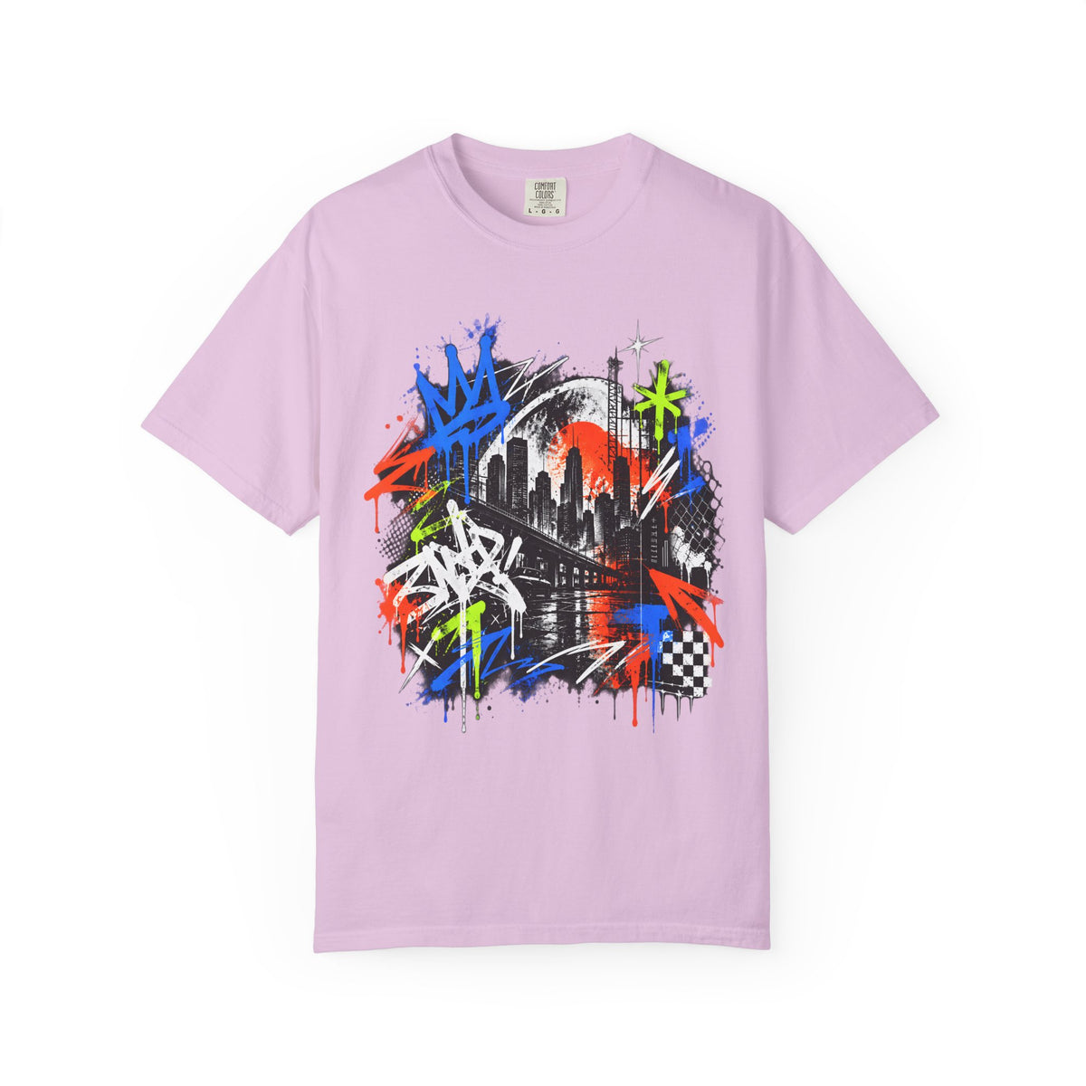 Urban Neon Graffiti Cityscape Streetwear T-Shirt