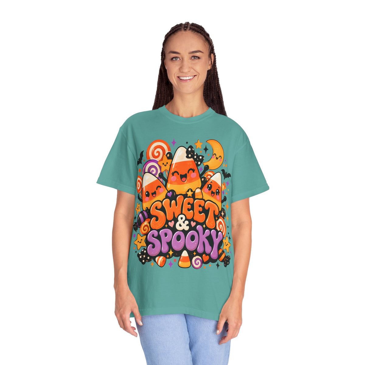 Sweet & Spooky Halloween T-Shirt | Cute Candy Corn Graphic Tee