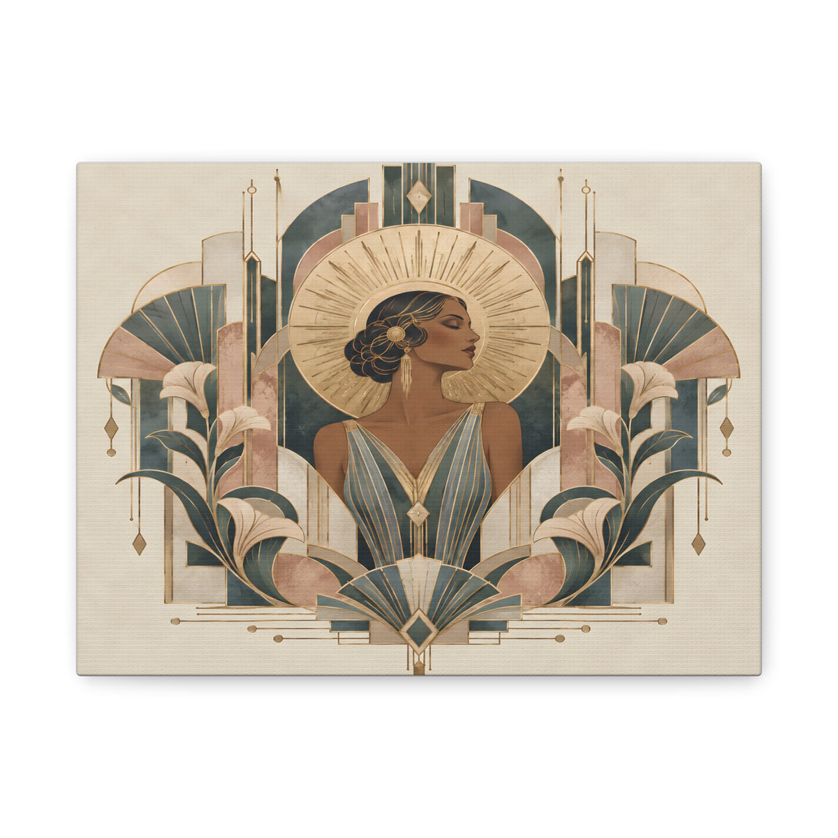 Art Deco Woman Wall Art | Golden Muse Vintage Glamour Print