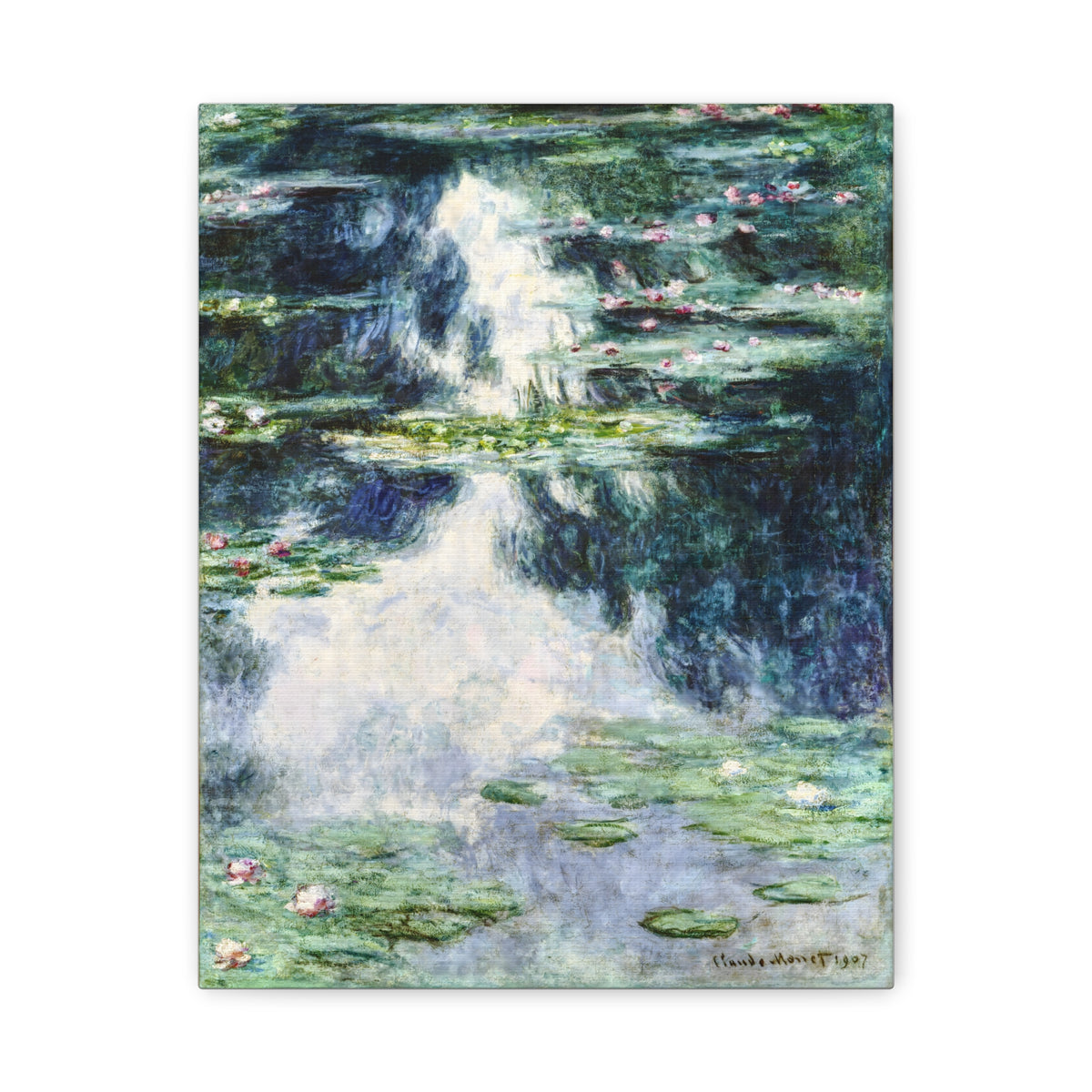 Claude Monet Water Lilies Wall Art | Blue Green Impressionist Pond Print