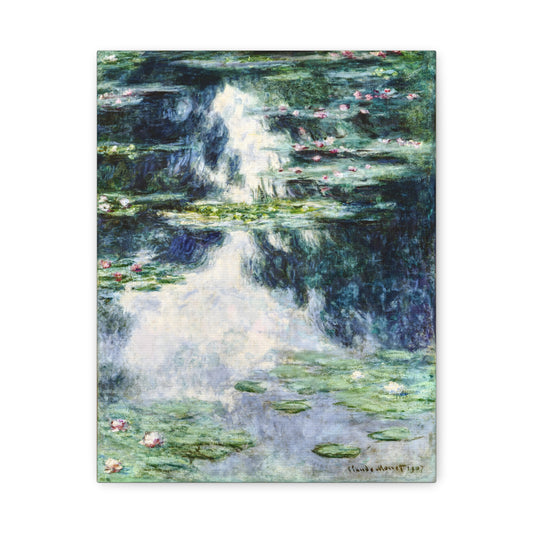 Claude Monet Water Lilies Wall Art | Blue Green Impressionist Pond Print