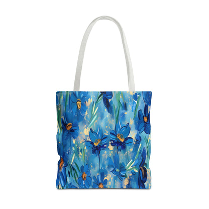 Cobalt Wildflower Meadow – Blue & Gold Painterly Floral Pattern