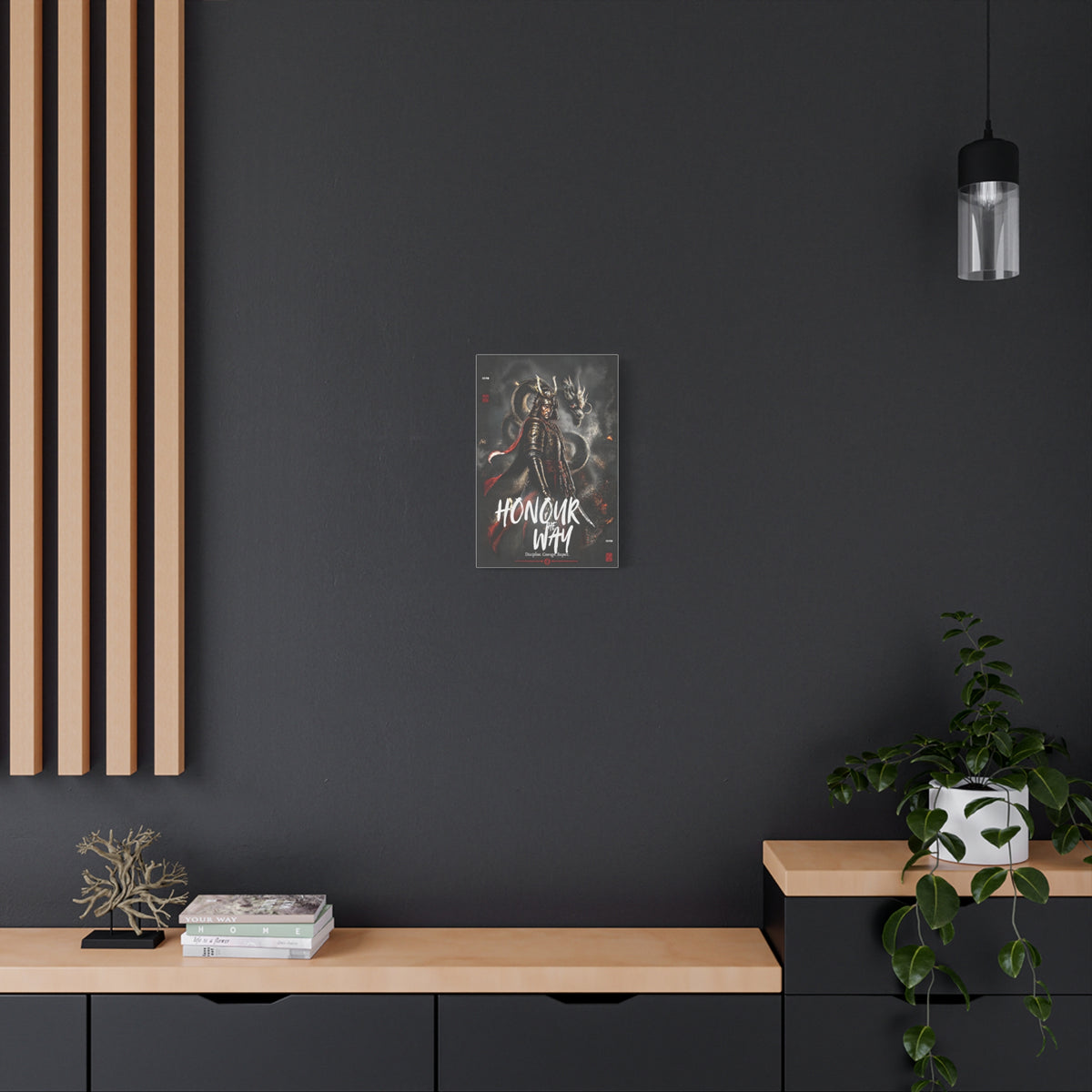 Samurai Warrior Canvas Print — "Honour the Way" Matte Stretched Wall Art