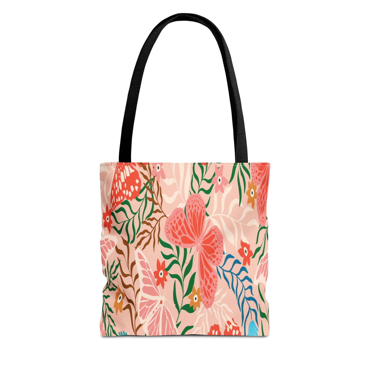 Floral Pattern Tote Bag — Pink Botanical All-Over Print