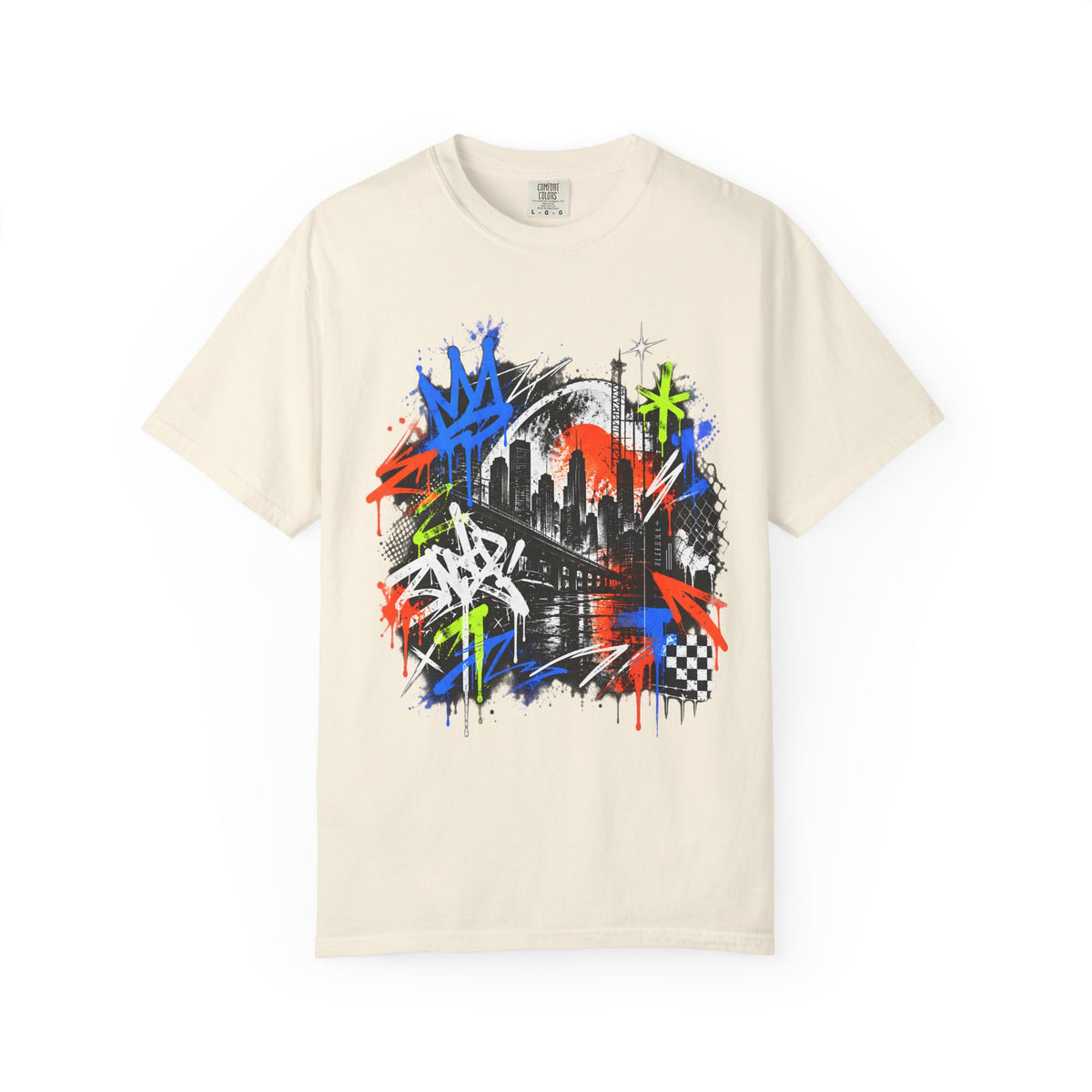 Urban Neon Graffiti Cityscape Streetwear T-Shirt