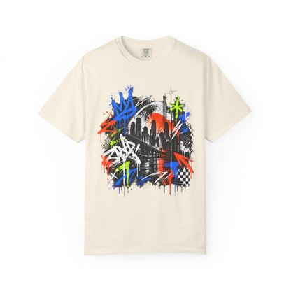 Urban Neon Graffiti Cityscape Streetwear T-Shirt