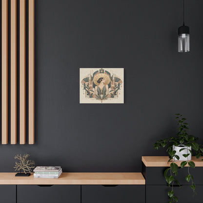 Golden Muse Art Deco Woman Wall Art | Teal & Gold Vintage Glamour Print