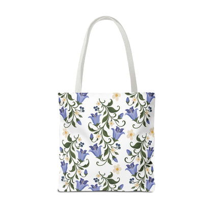 Bluebell Floral Tote Bag – All-Over Print Reusable Canvas Tote