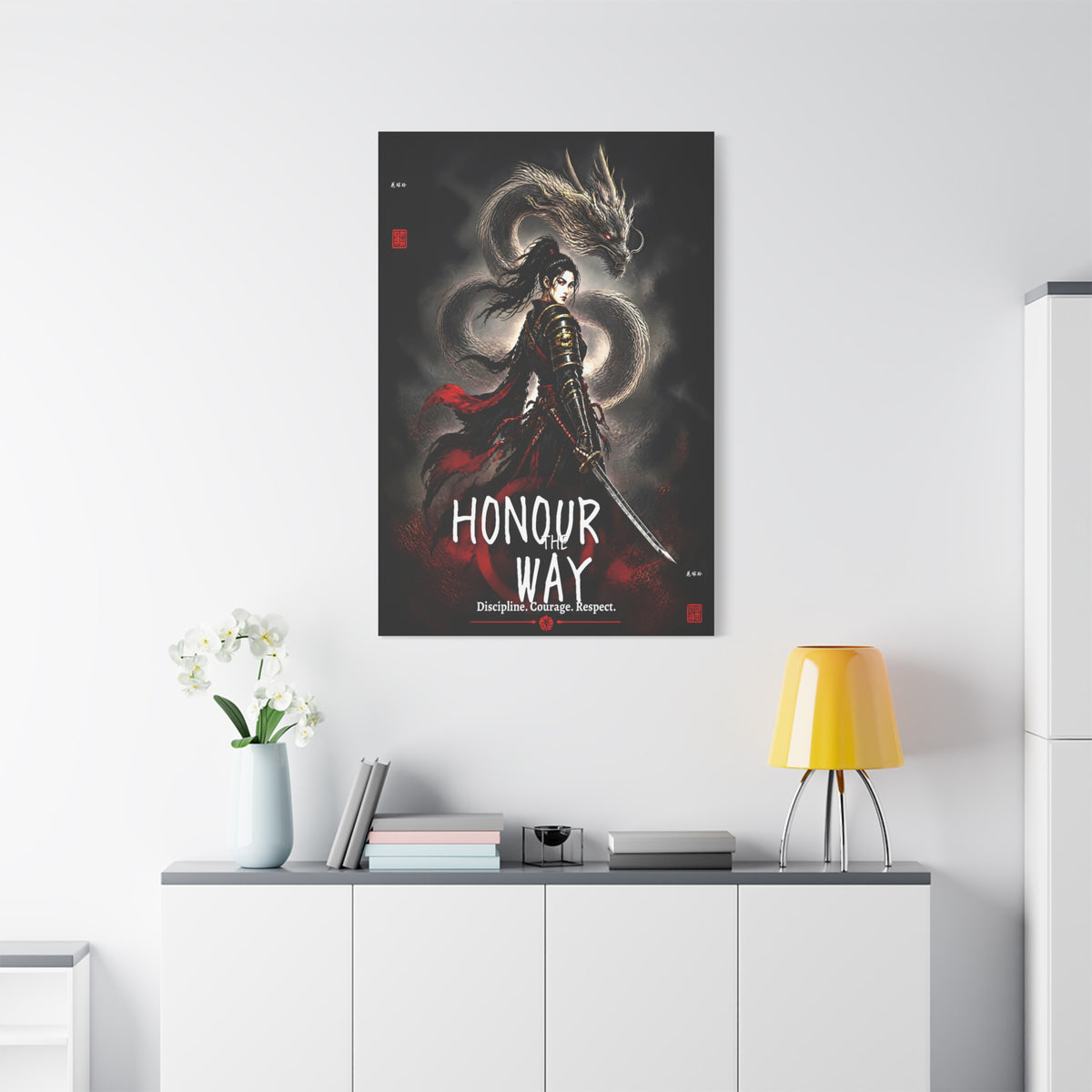Honour the Way Samurai Dragon Warrior Wall Art