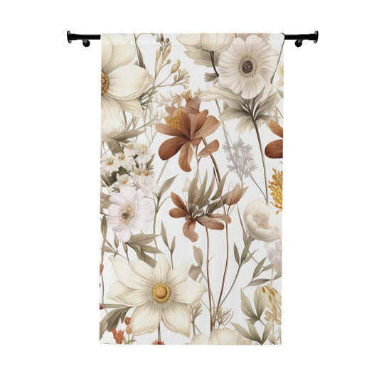 Neutral Wildflower Window Curtain (1 Piece)