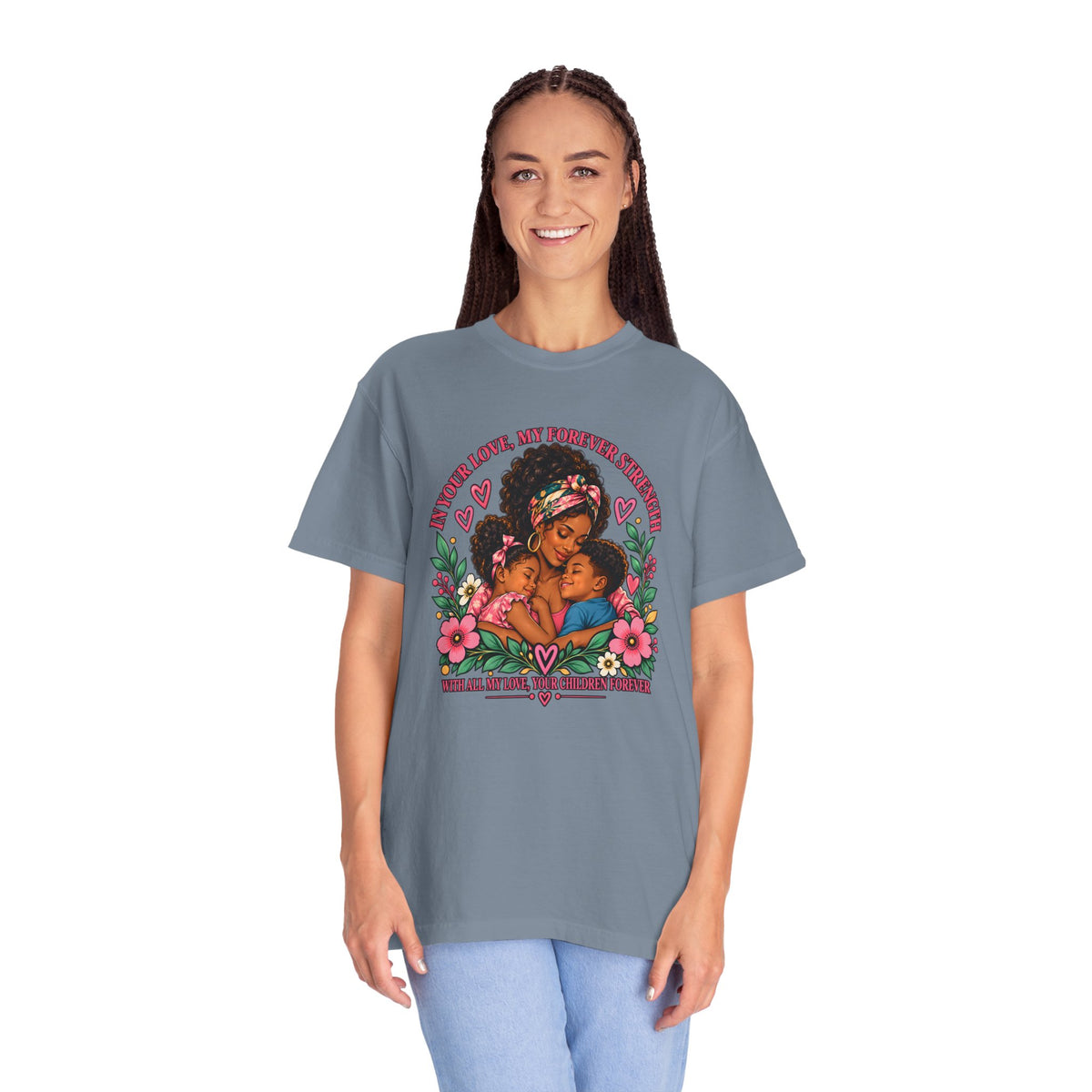 Black Mom & Children Love T-Shirt – Forever Strength Mother’s Day Gift